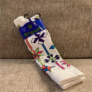 Krazisox White Socks with Colorful Patterns
